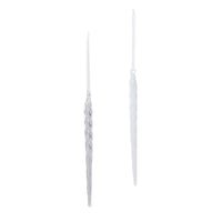 Blown Glass Clear/Frost Icicles, 9