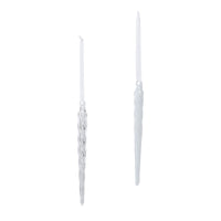 Blown Glass Clear/Frost Icicles, 7