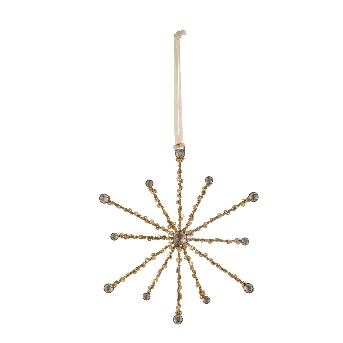 Set of 2 Wire and Bead Starburst Ornaments, 5"