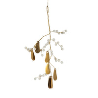 Metal Leaf and Bead Ornament Spray, 9.5