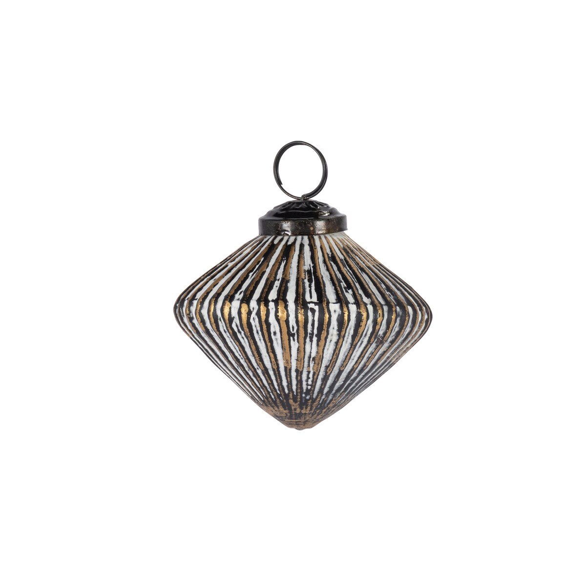 Antique Bronze Glass Ornament, 3"D