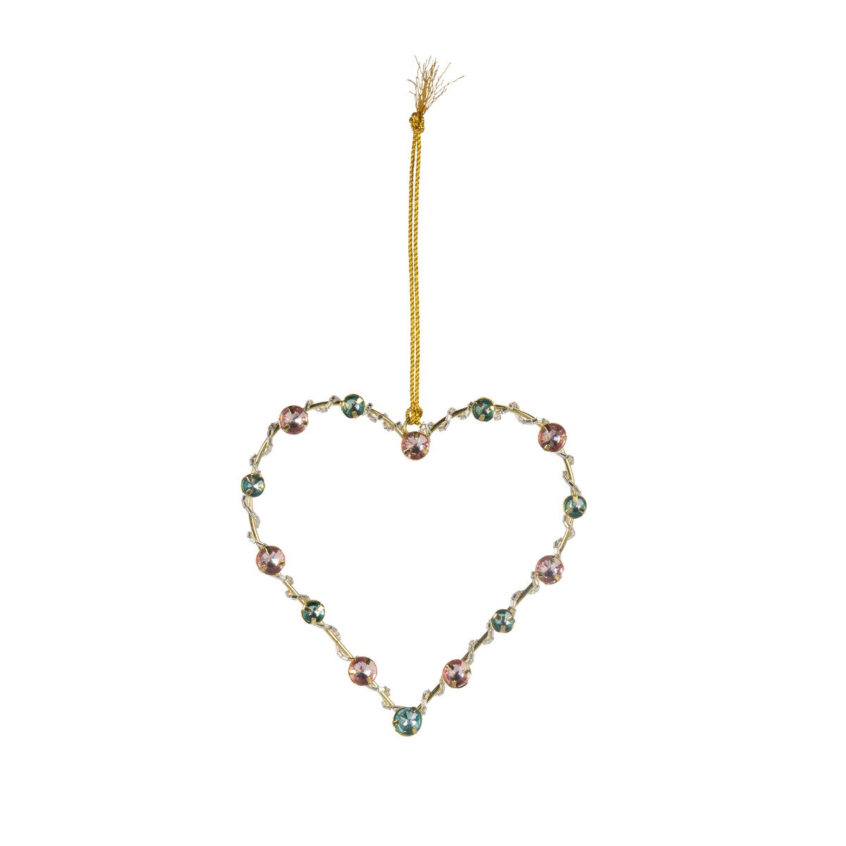 5" Acrylic Beaded Heart Ornament