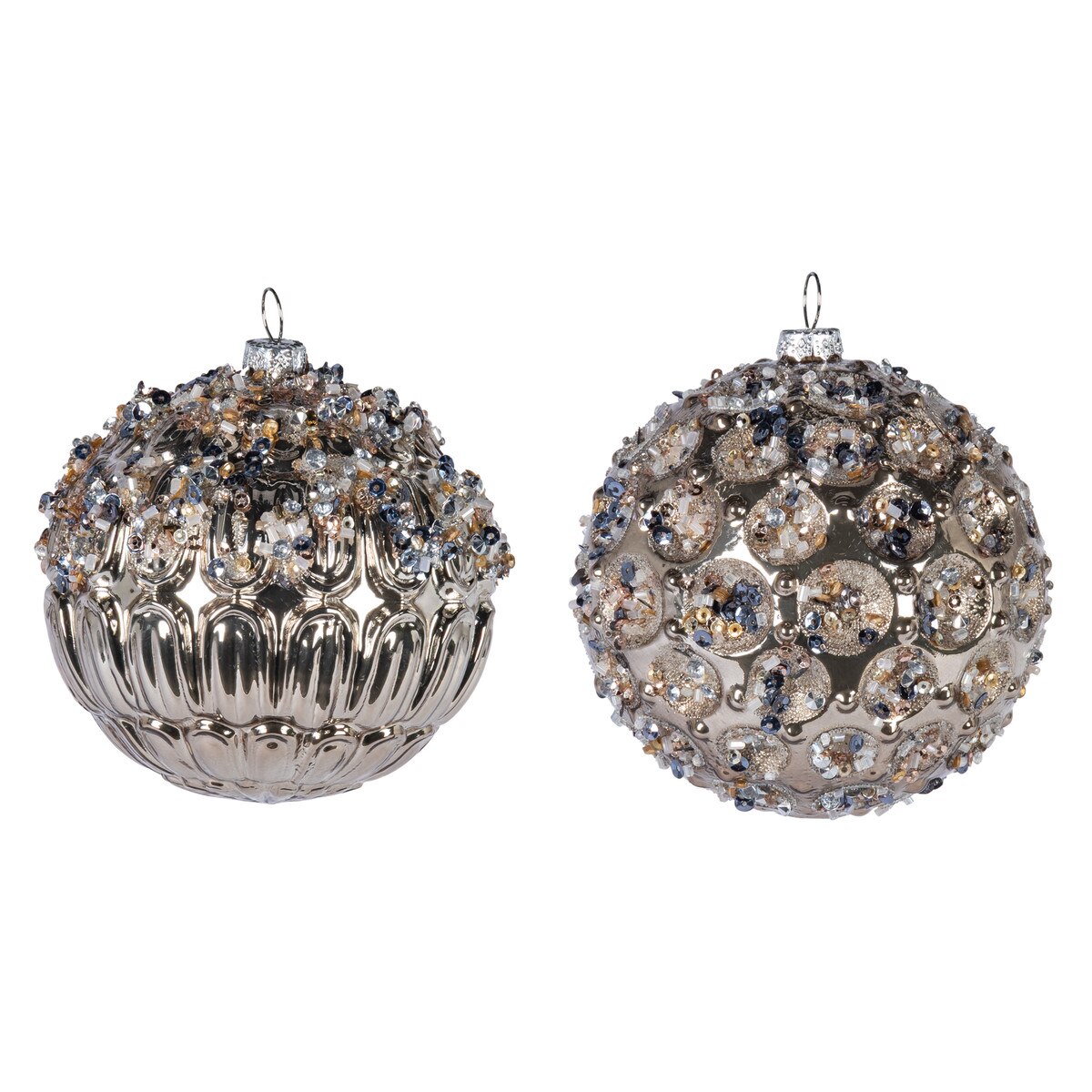 4.5" Glass Beaded Ornament, 2 Asst