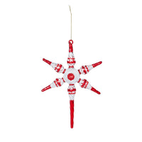 Peppermint Twist Blown Glass Starburst Ornament