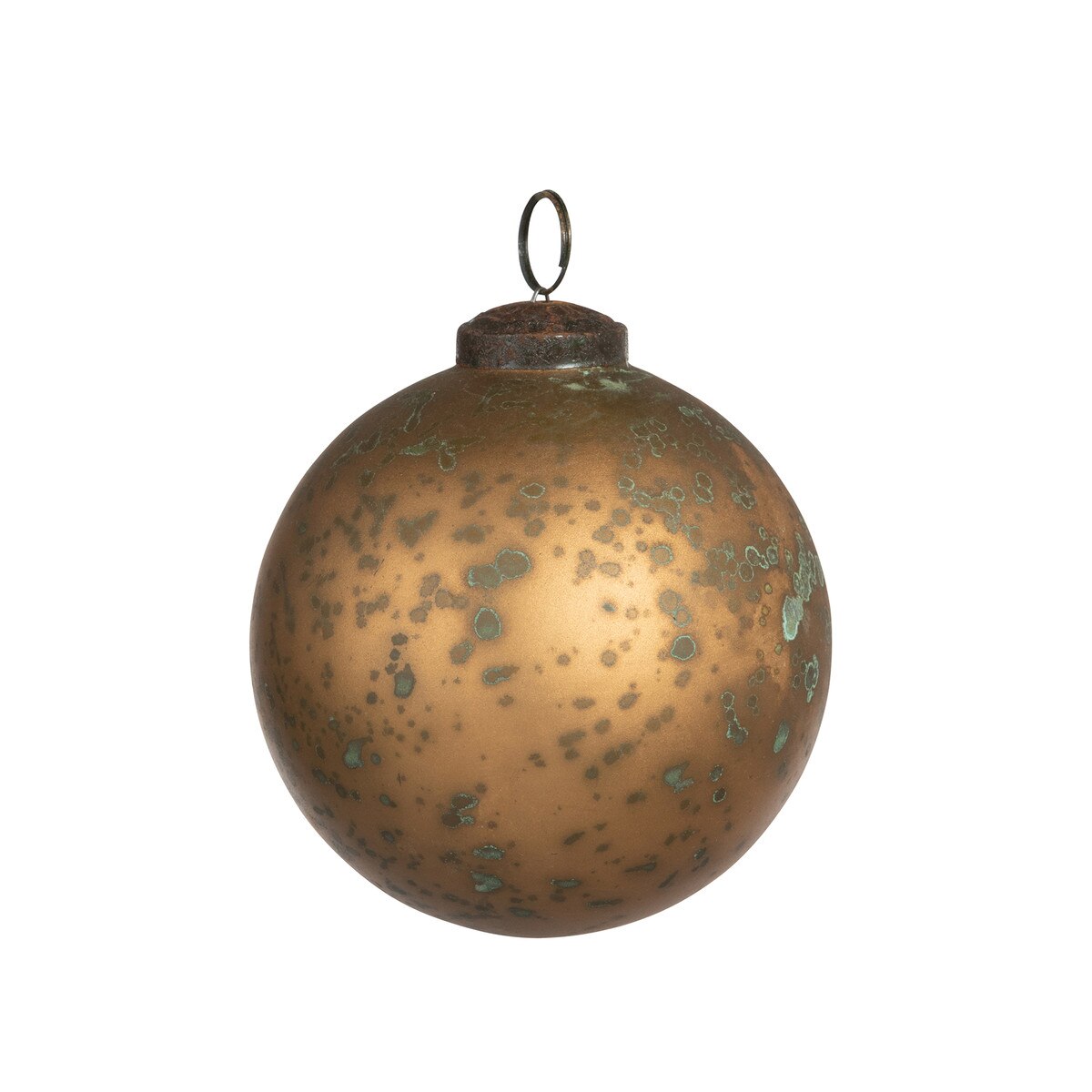 Marbled Bronze Glass Ball Ornament, 4"