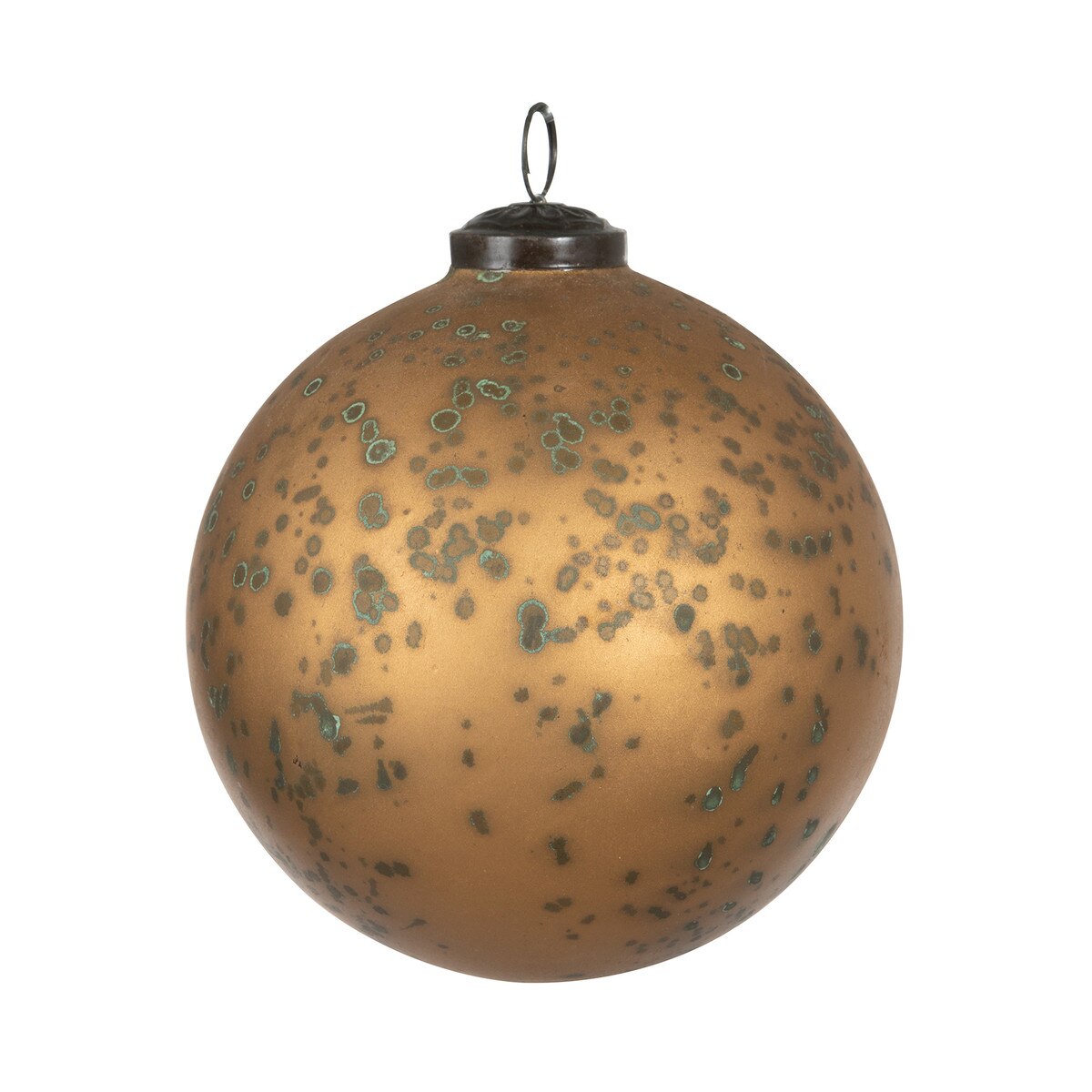 Marbled Bronze Glass Ball Ornament, 4.75"