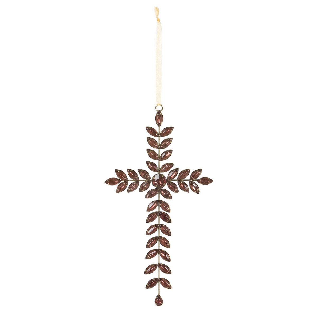 Amethyst Gem Cross Ornament