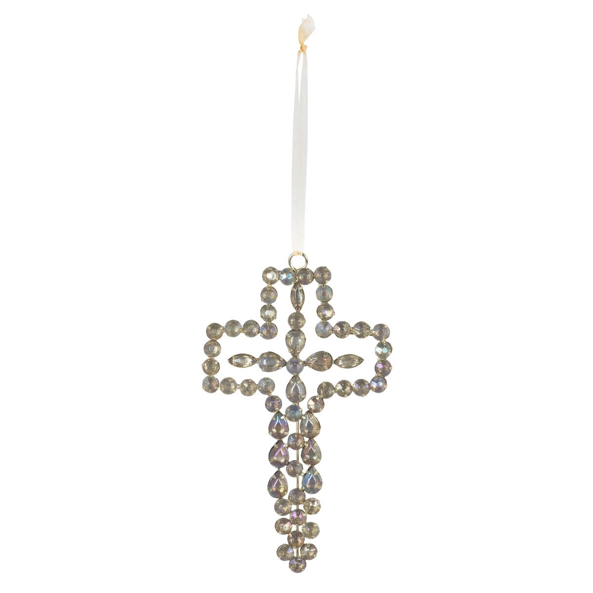 Labradorite Gem Ornate Cross Ornament