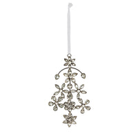 Antique Silver Gem Flourish Ornament