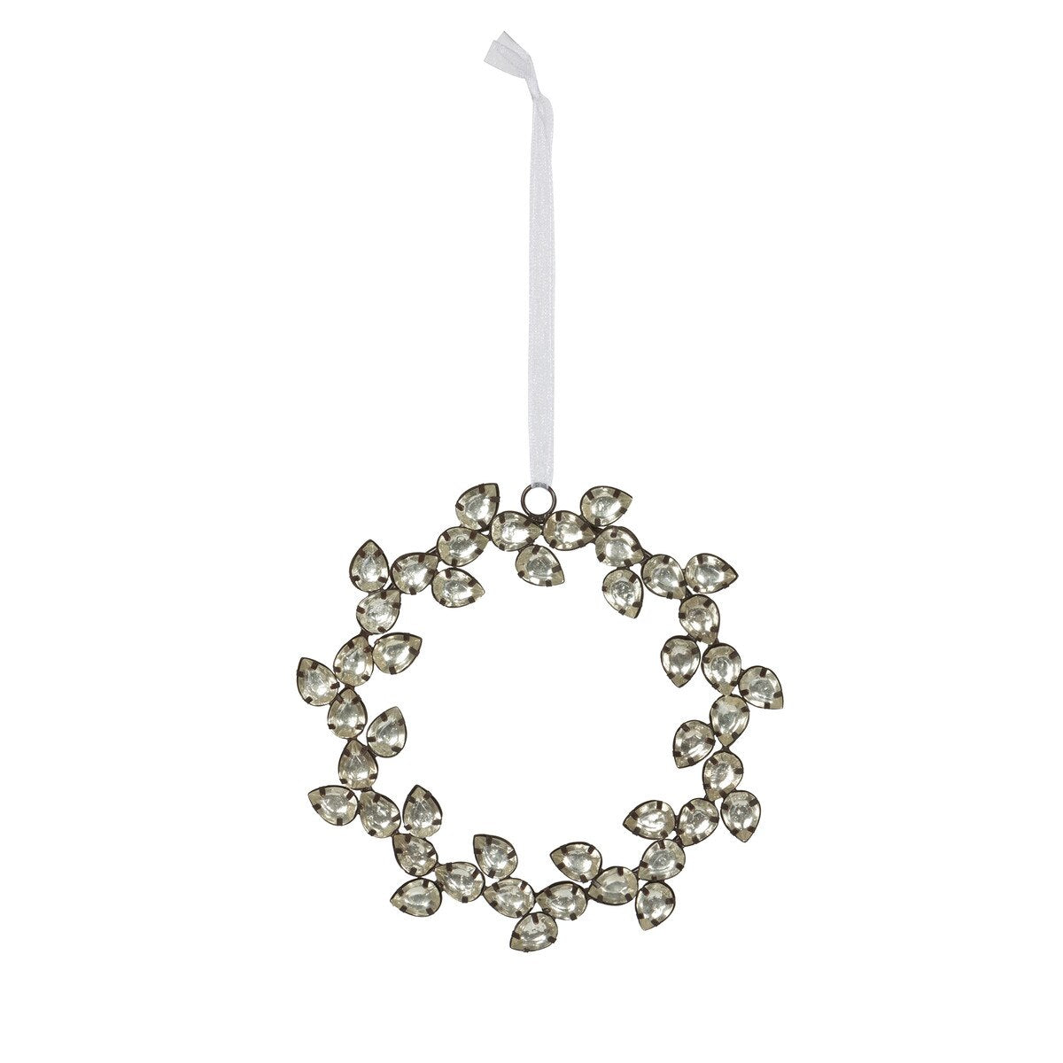 Antique Silver Gem Wreath Ornament