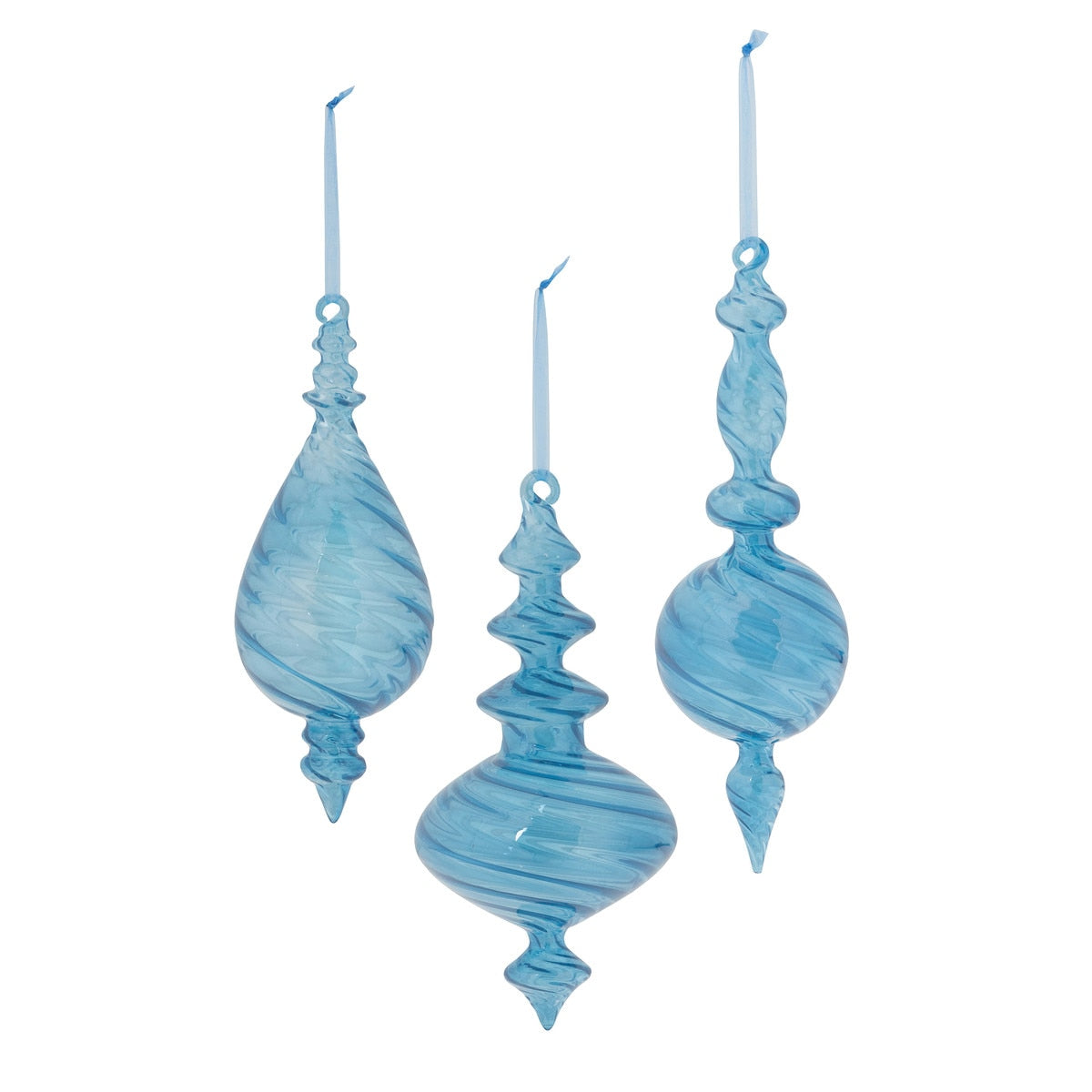 Swirled Glass Finial Ornament, 3 Assorted Styles