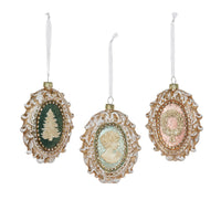 Framed Cameo Glass Ornament, 3 Assorted Styles