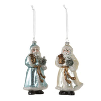 Father Christmas Glass Ornament, 2 Assorted Styles