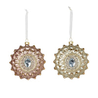 Gem and Glitter Brooch Glass Ornament, 2 Assorted Styles
