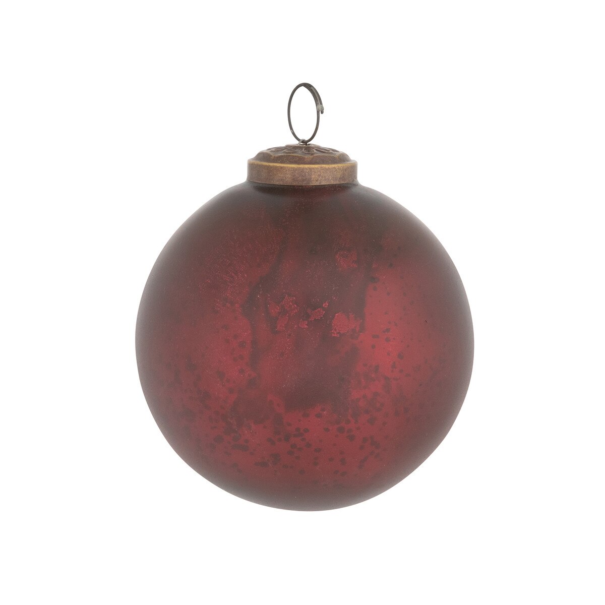 Matte Garnet Glass Ball Ornament, 4"
