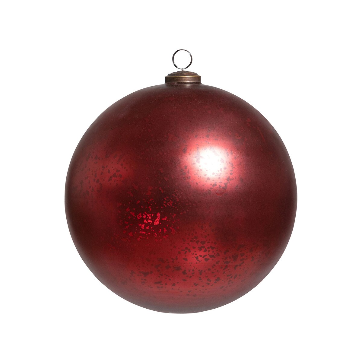 Antique Shiny Ruby Glass Ball Ornament , 8"