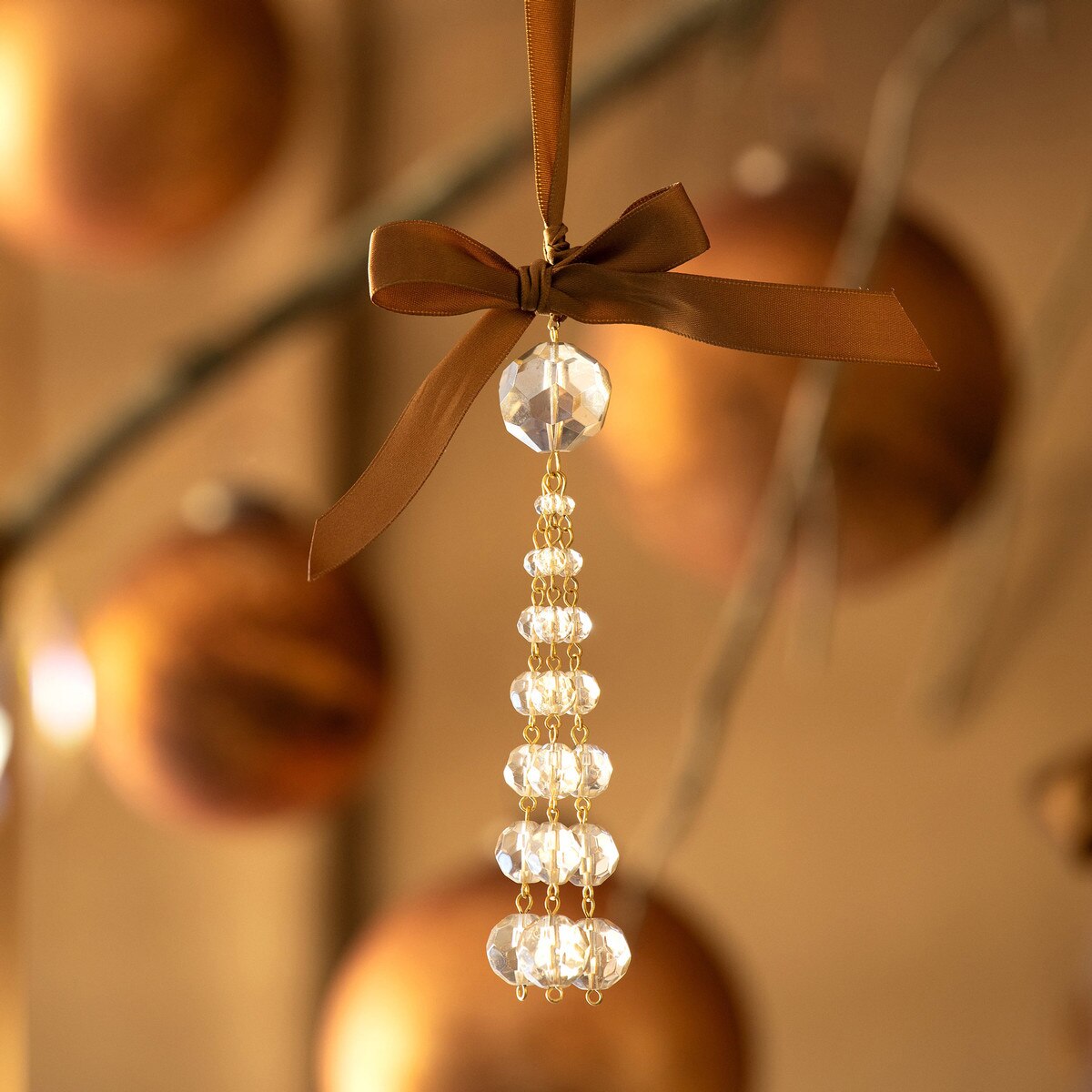 Crystal Tassel Clear Ornament
