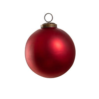 Antique Matte Ruby Glass Ball Ornament, Medium