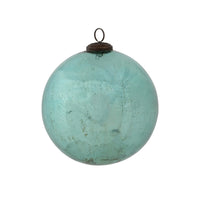 Antique Shiny Blue Kyanite Glass Ball Ornament, Extra-Large