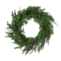 Soft Touch Cedar Wreath with Pinecones, 22