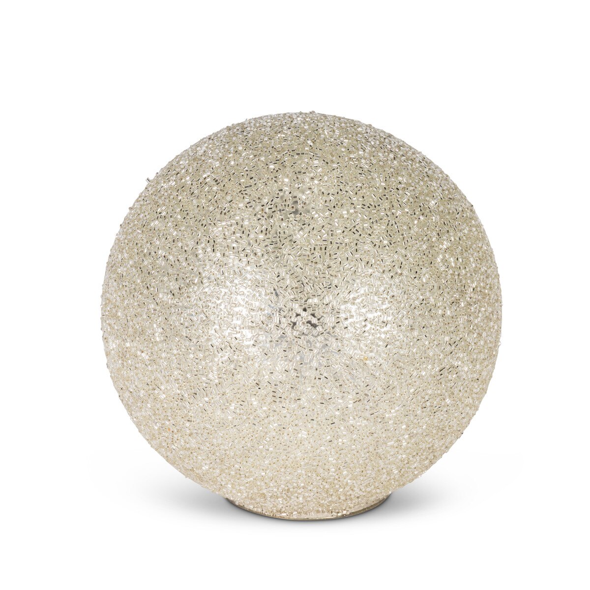 Large Decorative Glass Standing Ball, Silver, 5.88"H