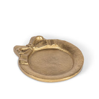Round Antique Brass Aluminum Tray with Bow, 4