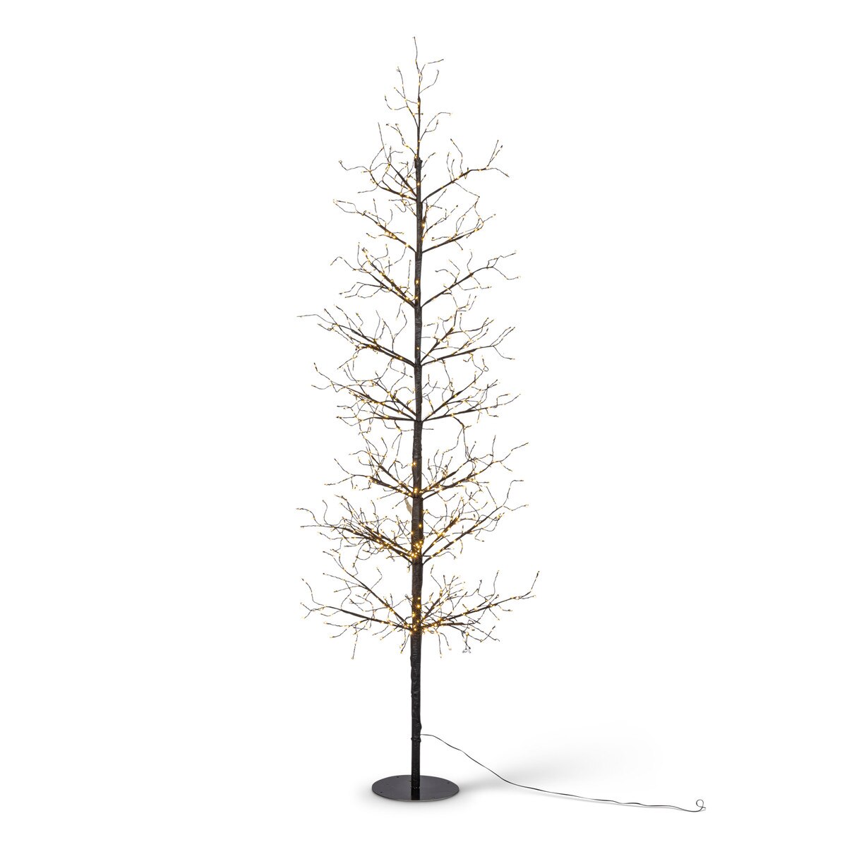 Black Wrapped Twinkling Lights Slim Tree, 6'H