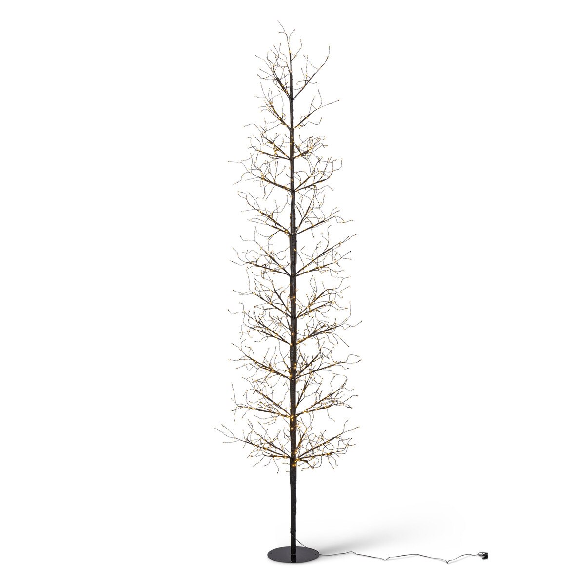 Black Wrapped Twinkling Lights Slim Tree, 7'H