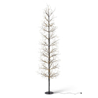 Black Wrapped Twinkling Lights Slim Tree, 7'H
