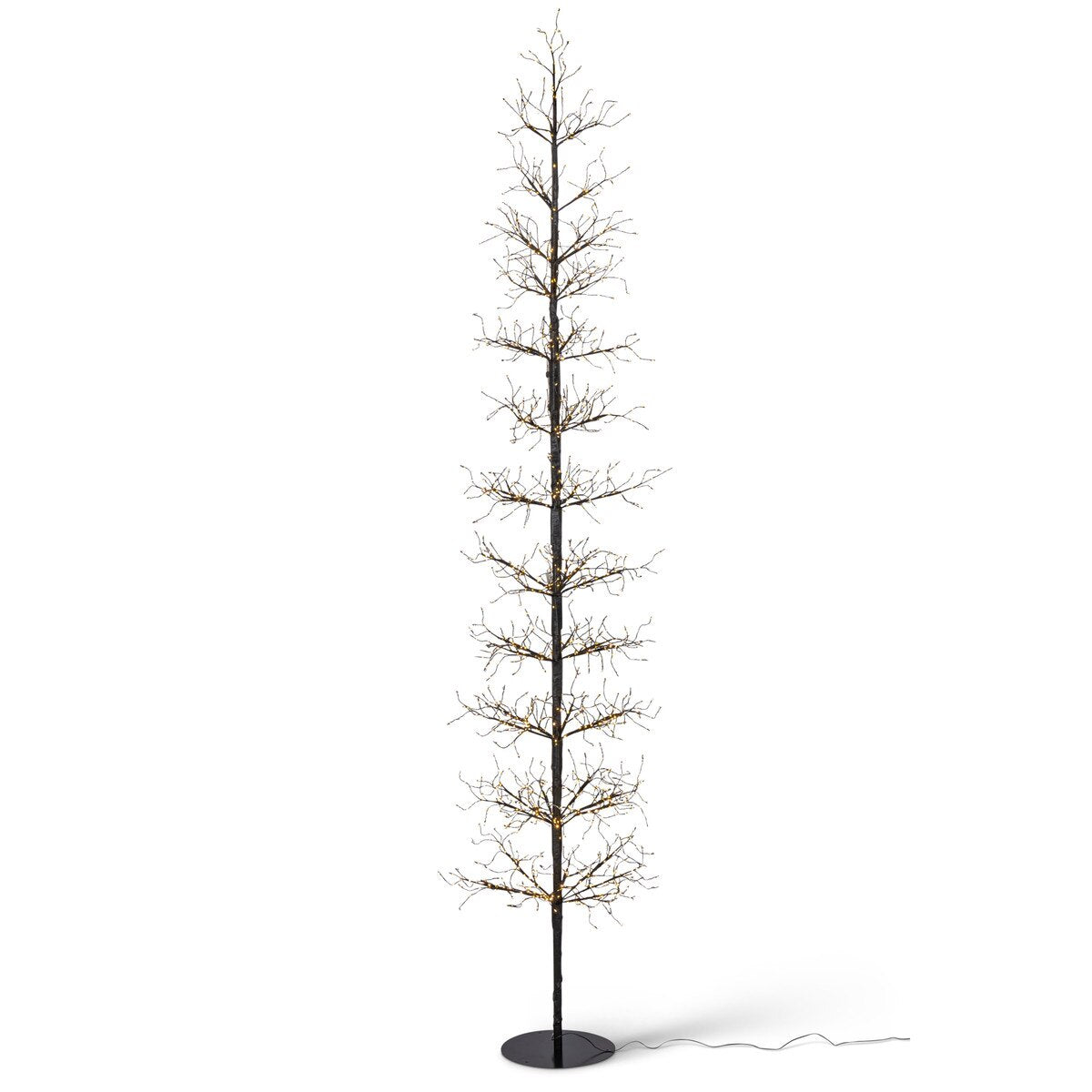 Black Wrapped Twinkling Lights Tree, 9'H