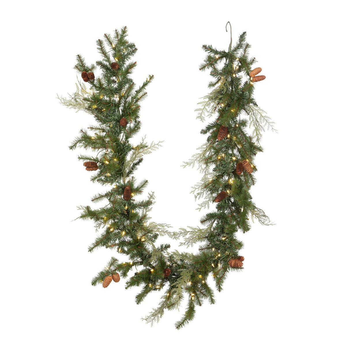 Mixed Evergreen Garland with LED Lights