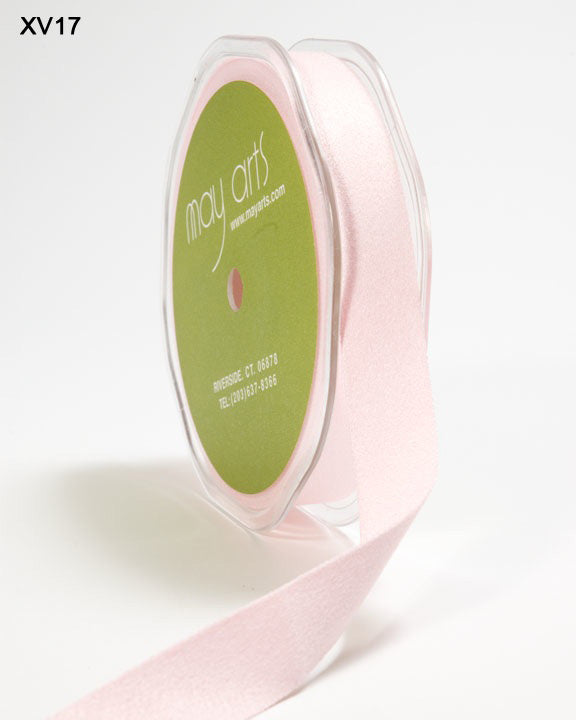 5/8 Inch Double Faced Faux Suede Ribbon with Woven Edge – XV17 – PINK