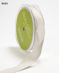 5/8 Inch Double Faced Faux Suede Ribbon with Woven Edge – XV31 – SILVER