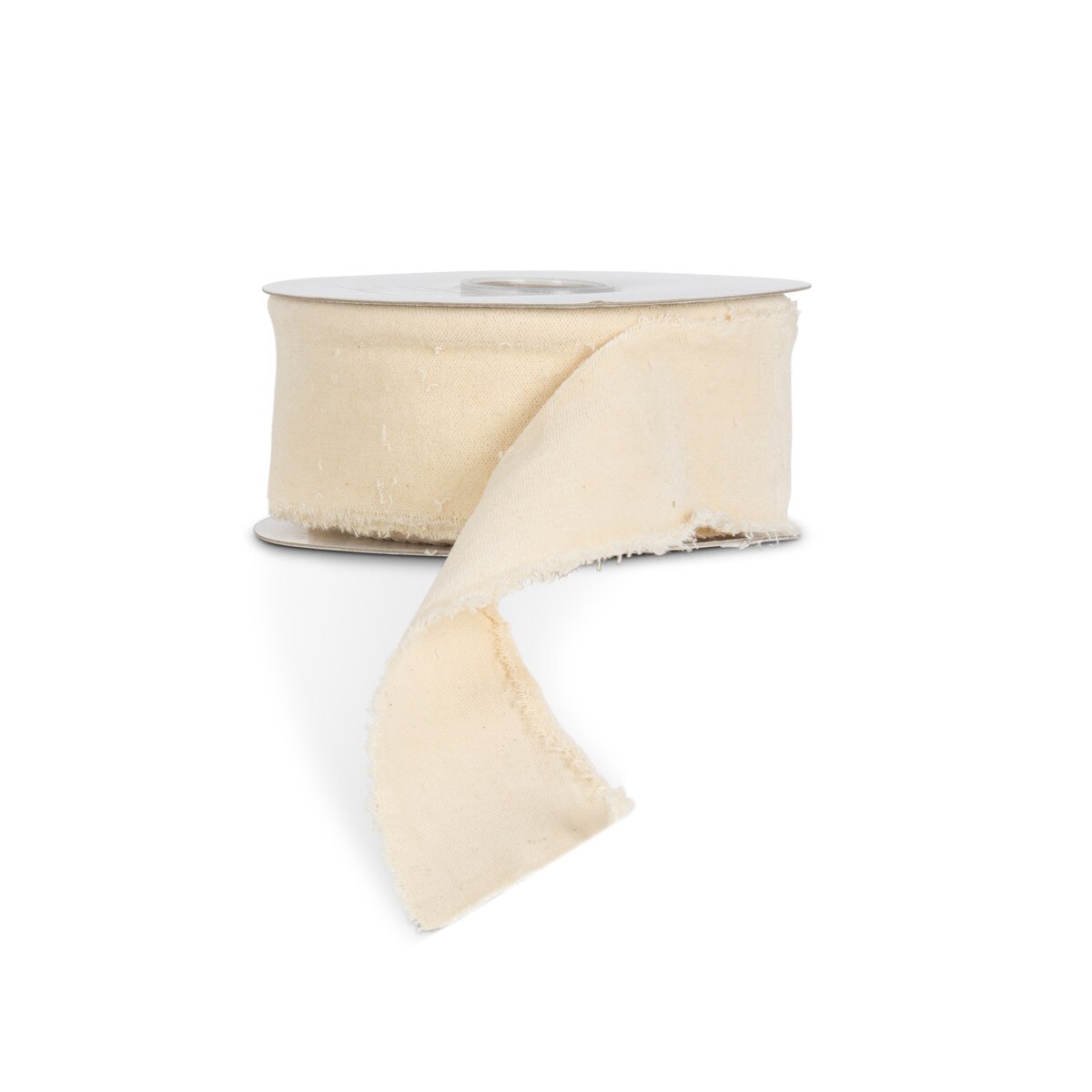Ivory Frayed Cotton Velvet Ribbon, 10 Yards, 2.5"W