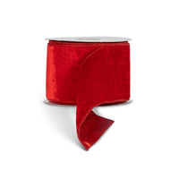 Red Velvet Ribbon with Gold Metallic Back, 10 Yard, 4