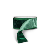 Green Velvet Ribbon, 10 Yards, 2.5