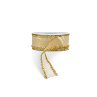 Gold Metallic Ribbon with Tinsel Edge, 10 Yards, 1.5