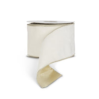 White and Gold Velvet Fused Ribbon, 10 Yards, 4