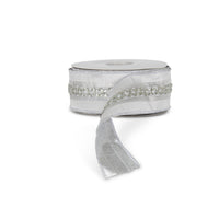 Jeweled Trim Metallic Dupioni Fused Ribbon, 10 Yards, 2.5