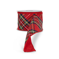 Red Tartan Plaid Ribbon, 10 Yards, 4