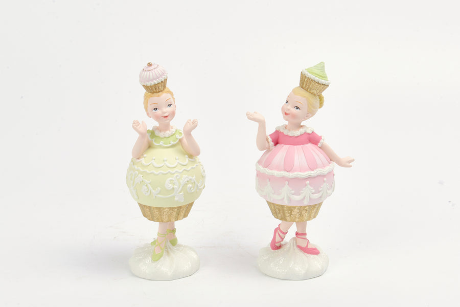 2 Asst. Cake Girls, Multi, Left Crooked Head