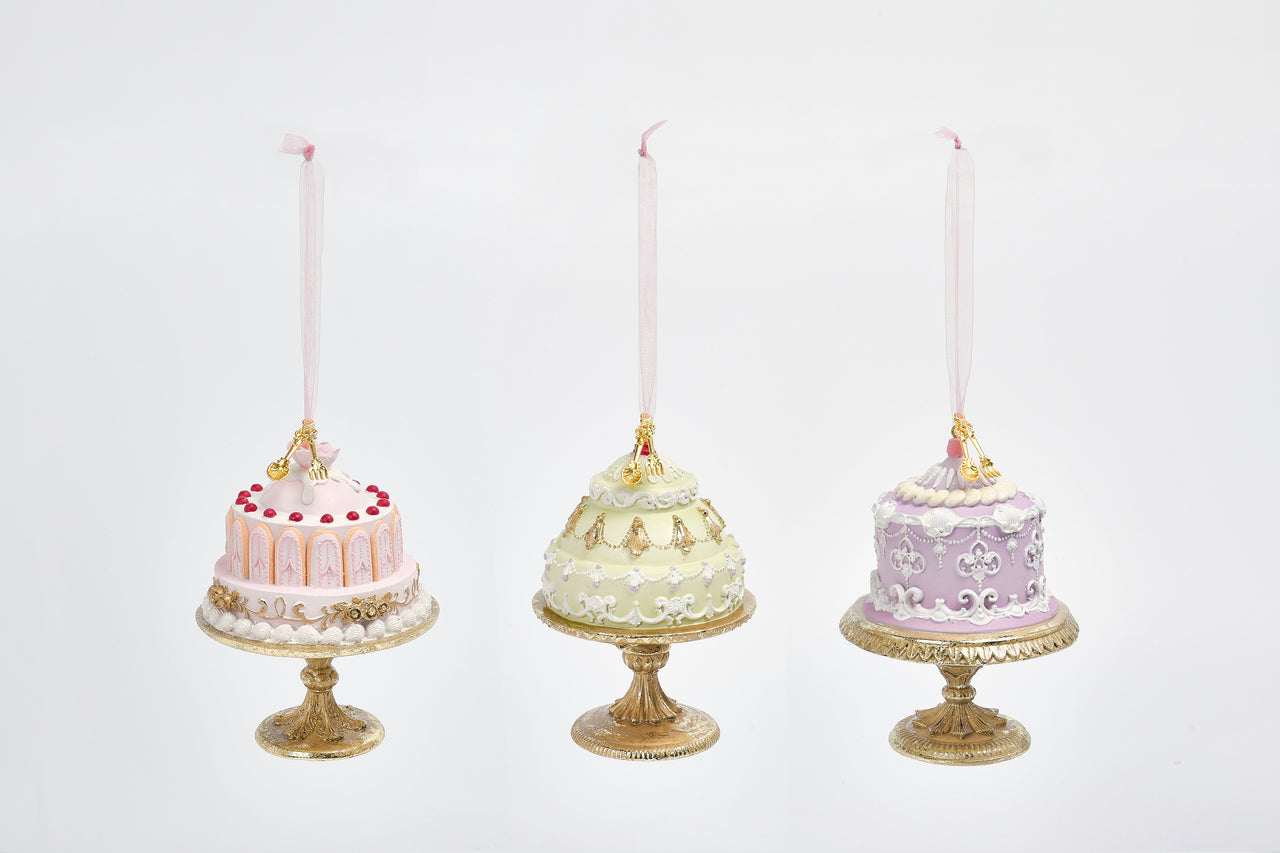 3 Asst. Cakes W/ Base Ornament
