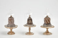 3 Asst. Cakes W/Base & Cloche