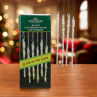 Glow-In-The-Dark Glass Icicle Ornaments