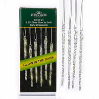 Glow-In-The-Dark Glass Icicle Ornaments