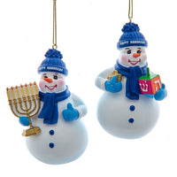 Happy Hanukkah Snowman Ornament