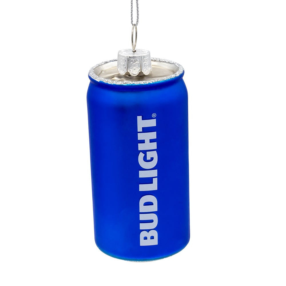 Budweiser® Glass Bud Light Can Ornament