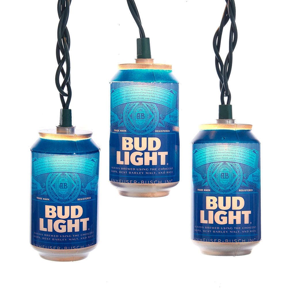 9' UL 10L Budweiser® Bud Light Beer Can New Logo Light Set