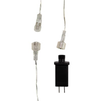 16.3' UL 50L Spiked Snowball Double Flash Light Set With Clear Wire