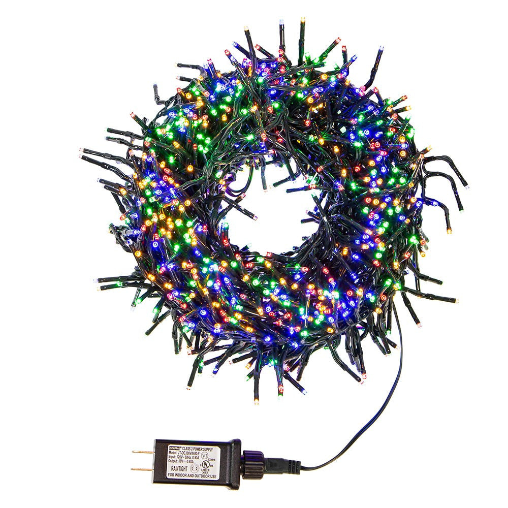 33' 1000L Multicolor LED Multifunction Connectible Cluster Garland